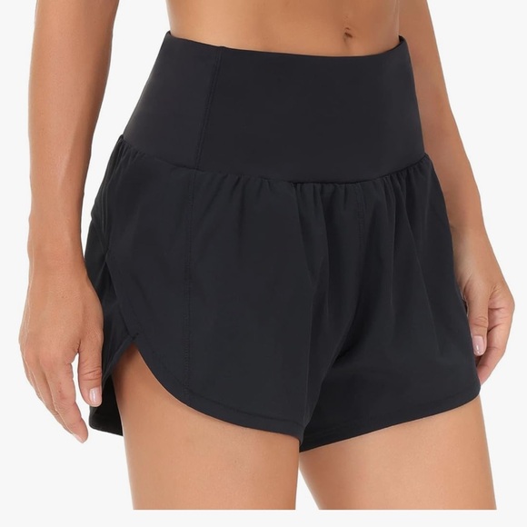 The Gym People High Waisted Black Running Shorts Quick Dry 3” Inseam Large - Picture 1 of 11